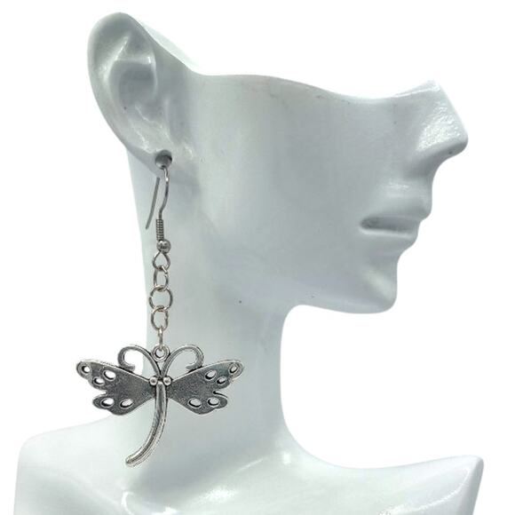 Dragonfly Dangle Earrings | Whimsical Nature-Inspired Jewelry - Picture 2 of 3